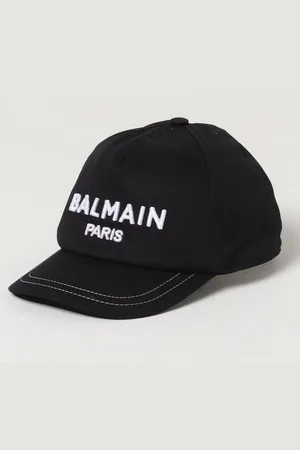 Balmain Cappello Kids in cotone con logo ricamato
