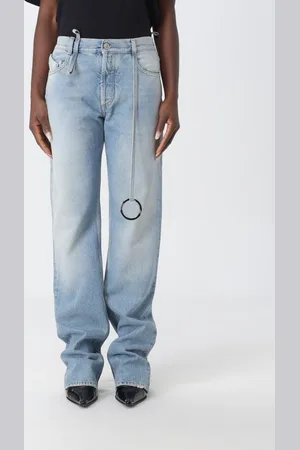 The Attico Jeans in denim con anello metallico