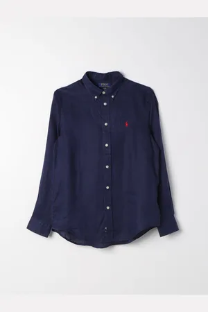 Ralph Lauren Camicia in lino con logo ricamato