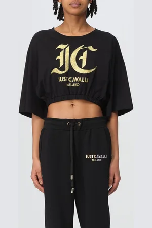 Roberto Cavalli T-shirt di cotone crop
