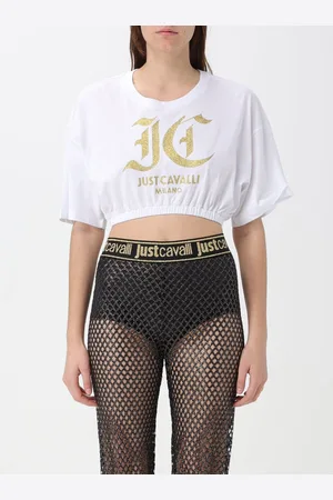 Roberto Cavalli T-shirt di cotone crop