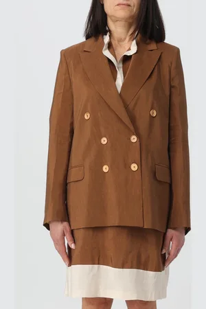 HANITA Blazer doppiopetto in misto lino e viscosa