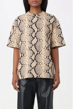 Jil Sander T-shirt di cotone con stampa pitone