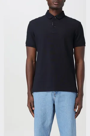 Emporio Armani Polo in piquet di cotone con logo jacquard