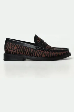 Moschino Mocassino in tessuto jacquard e pelle