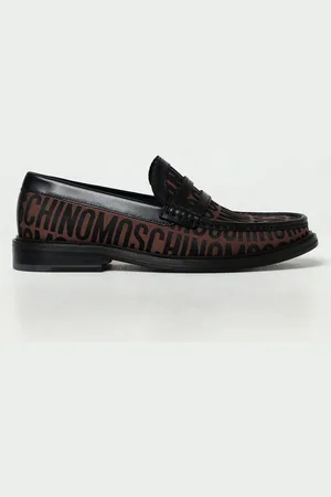 Moschino Mocassino in tessuto jacquard e pelle