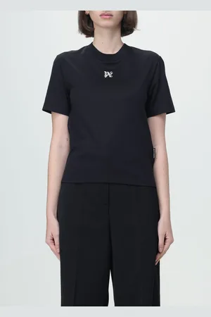 Palm Angels T-shirt in cotone con logo ricamato