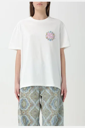 Etro T-shirt in cotone con logo ricamato