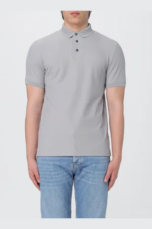 Emporio Armani Polo in piquet di cotone con logo jacquard