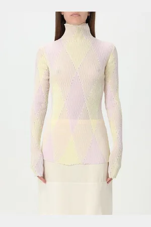 Burberry Maglia in cotone e seta con stampa Check