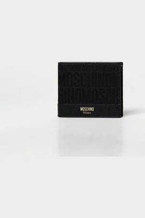 Moschino Portafoglio in tessuto jacquard e pelle