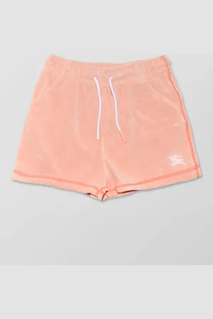 Burberry Pantaloncino Kids in spugna di cotone con logo ricamato