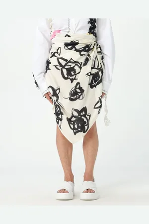 Msgm Gonna in misto lino stampato
