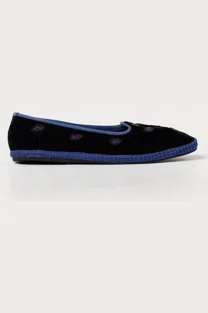 Maliparmi Friulane in velluto con motivo paisley in perline