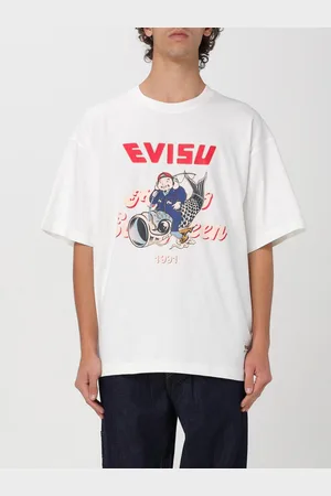 Evisu T-shirt in cotone con stampa grafica e logo