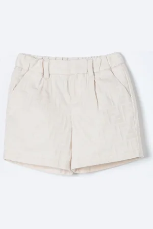 Fendi Pantaloncino Kids in cotone con monogram FF jacquard