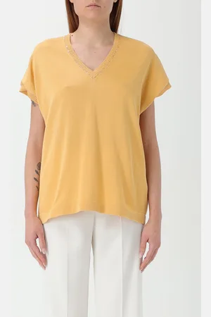 Fabiana Filippi T-shirt a v con monile