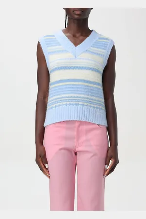 Ganni Maglia a gilet in Alpaca a righe