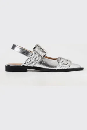 Ganni Ballerina in in pelle sintetica laminata