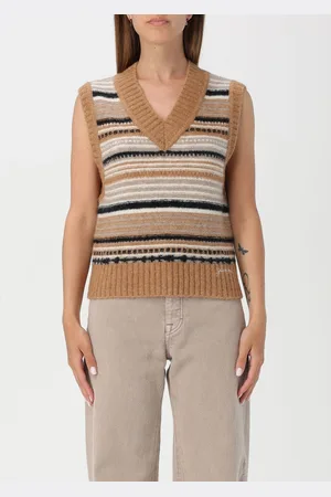 Ganni Maglia a gilet in lana a righe