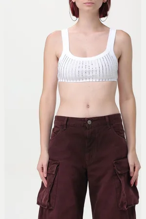 The Attico Top crop con strass
