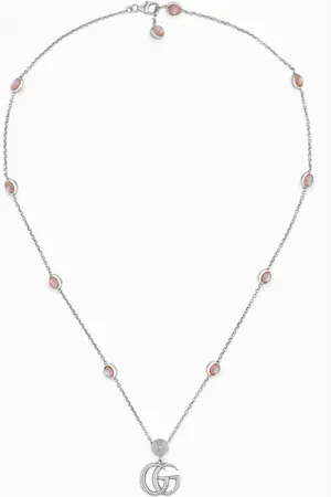 Gucci Collana GG Marmont in con monogramma e madreperla rosa