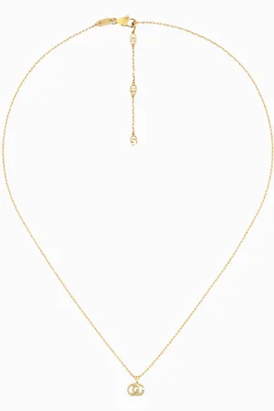 Gucci Collana GG Running in 18kt con pendente monogramm GG
