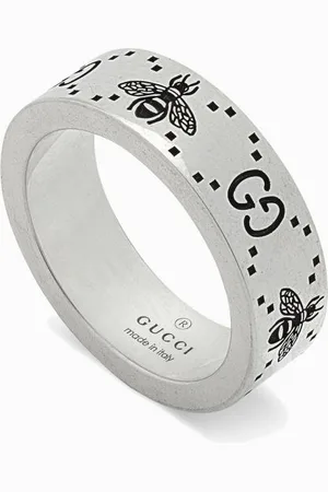 Gucci Anello in con incisioni logo GG e ape