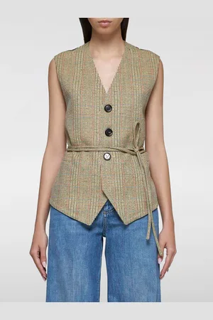 Bottega Veneta Gilet a monopetto in lana tartan