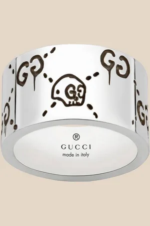 Gucci Anello Ghost 12 mm in con finitura aureco