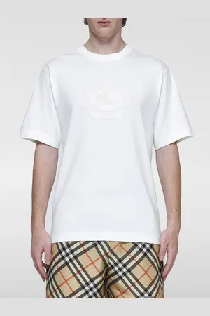 Burberry T-shirt di cotone con logo tono su tono