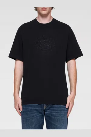 Burberry T-shirt basic con maxi logo tono su tono
