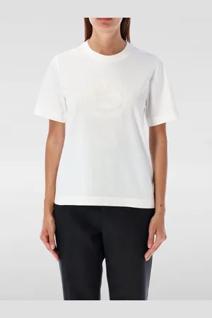 Burberry T-shirt in cotone con logo ricamato