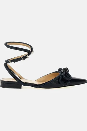 Mach & Mach Ballerina in vernice con fiocco di strass