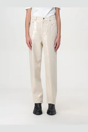 Golden Goose Pantalone Kim in denim con paillettes all over