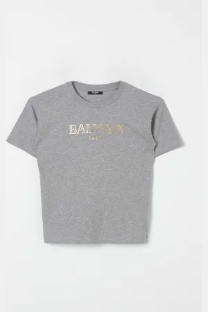 Balmain T-shirt in cotone con logo laminato