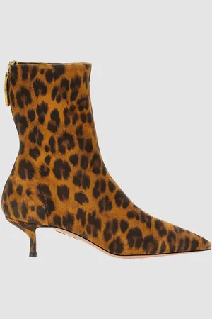 Aquazzura Stivaletto Montmartre in camoscio stampa animalier