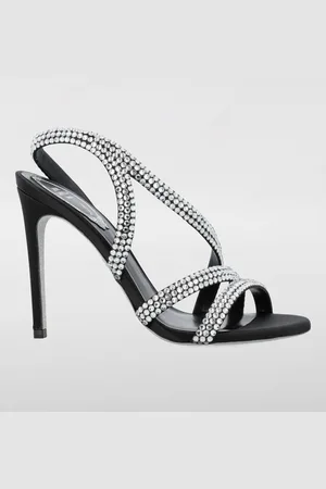 RENE CAOVILLA Sandalo Lisa in pelle con strass all over