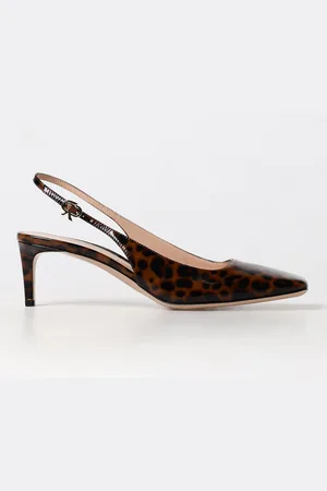 Gianvito Rossi Slingback in vernice stampa animalier
