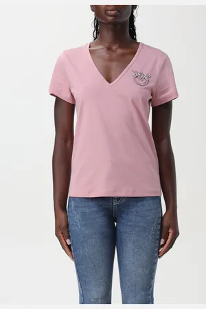 Pinko T-shirt in cotone con logo in strass