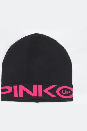 Pinko Cappello in maglia con logo jacquard