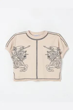 Burberry T-shirt cropped in cotone