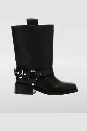 Ganni Stivaletto Mid Shaft in misto pelle