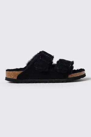 Birkenstock Sandalo Arizona in camoscio e shearling