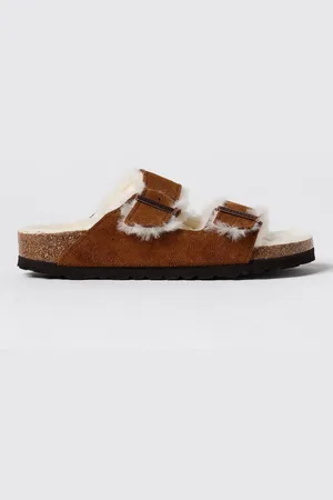 Birkenstock Sandalo Arizona in camoscio e shearling