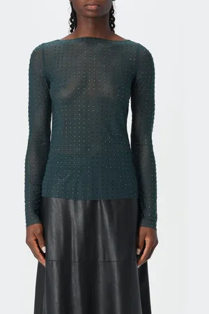 Pinko Top semi trasparente con cristalli all-over