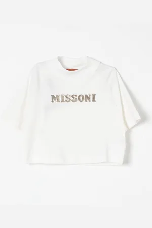 Missoni T-shirt in cotone con logo di paillettes