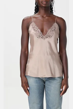 Saint Laurent Top in seta con pizzo