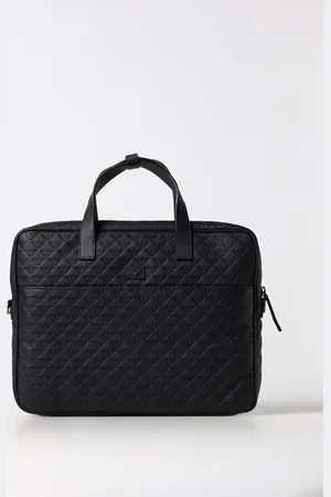 Emporio Armani Borsa in pelle a grana con Eagle all over