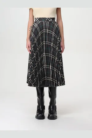 Burberry Gonna midi in misto lana plissettata